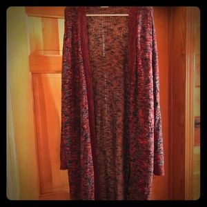 Long Sweater Cardigan 22/24 Red, Black